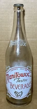 VTG MANITOWOC TASTEE BEVERAGES ~ 24 FL. OZ. ACL SODA POP BOTTLE ~ MANITOWOC, WI