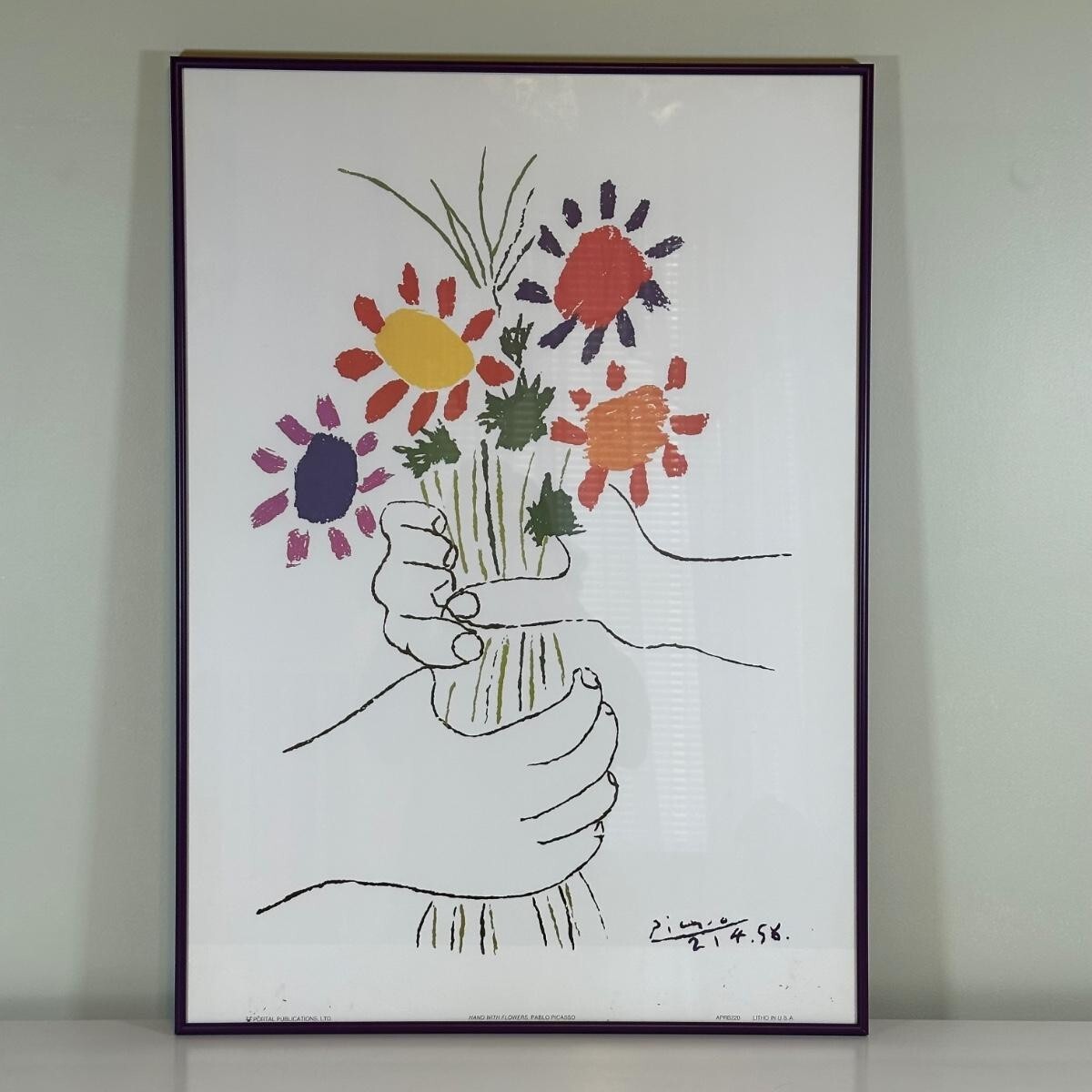 光のbouquet 絵画原画 PABLO PICASSO Original Lithograph 'Bouquet of Peace' 1958
