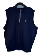 Fairway & Greene DeBordieu Club Logo 1/4 Zip Golf Vest Men's 2XL Navy