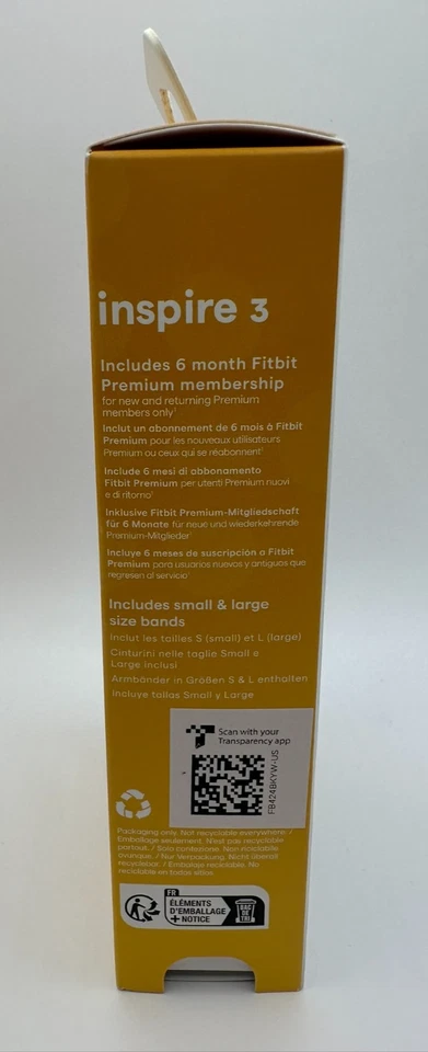 NUEVO SELLADO Fitbit Inspire 3 Health Fitness Tracker - Amarillo - FB424BKWUS Foto 2 de 4