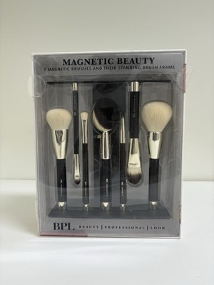 NEW / BPL Magnetic Beauty Collection 7 Brush Set with Carbon Steel Stand