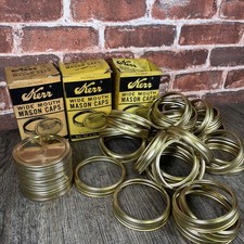 Vintage/New KERR Wide Mouth Mason Jar Caps (Lids & Rings) LOT of 35 NOS