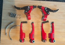 Rare Red Shimano DX BL-M601 Caliper V Brakes Set Levers Front & Rear Retro MTB