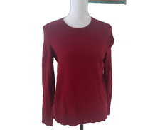 Style  Co Sweater Size M Pullover Soft Lightweight Long Sleeve Maroon Round nec