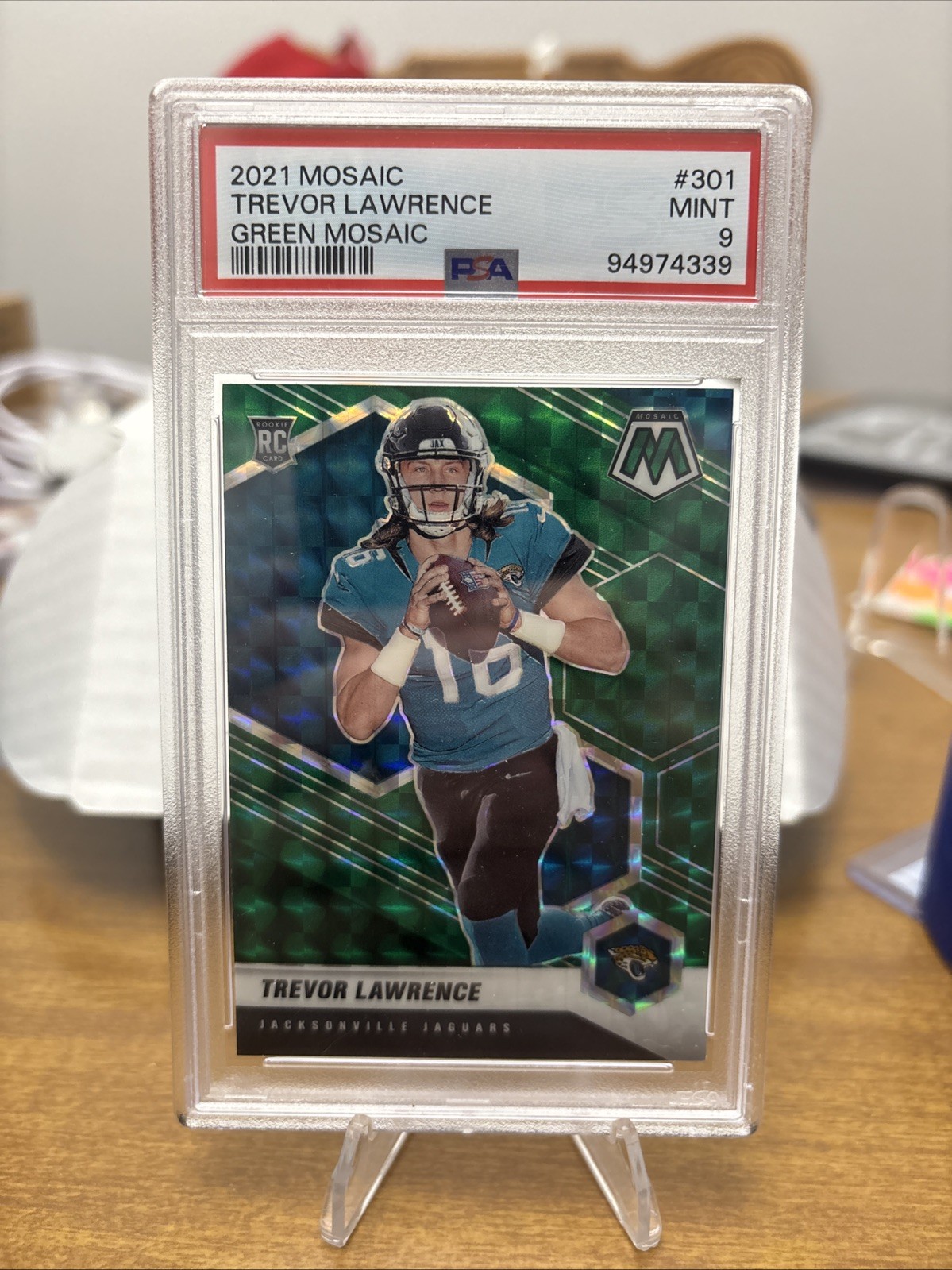 2021 Panini Mosaic - Rookies Trevor Lawrence #301 Green Mosaic Prizm (RC)