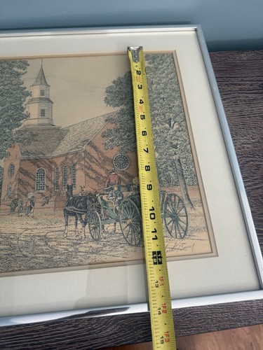 MARTIN BARRY Limited Edition S/N Lithograph Benton Parish Church Williamsburg - Picture 10 of 13