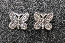 BUTTERFLY 925 Sterling Silver Stud Earrings. Small Stud Post Earrings. 1 Pair.