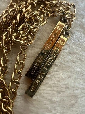 Michael Kors Necklace MK Gold Curb Link 30'' Chain Bar Pendants Minimalist Sleek