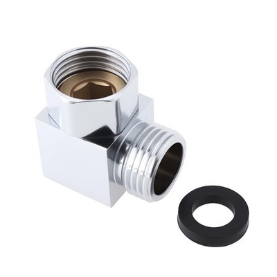 Winkelverschraubung für Brauseschlauch mit Adapterdichtung aus Messing 1/2'' Stecker