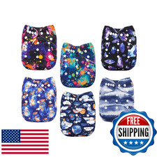 ALVABABY Baby Cloth Diapers 6 Pack with 12 Inserts Cloth Diaper Covers Adjustabl