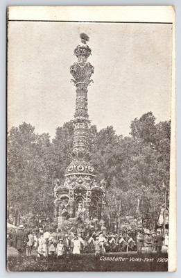 Fruit Column Cannstatter Volksfest Stuttgart Germany 1909 Copy Antique Postcard