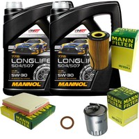 Inspektionspaket 10L Mannol Longlife 5W-30 FüR Mercedes W463 G 400 CDI W211 E