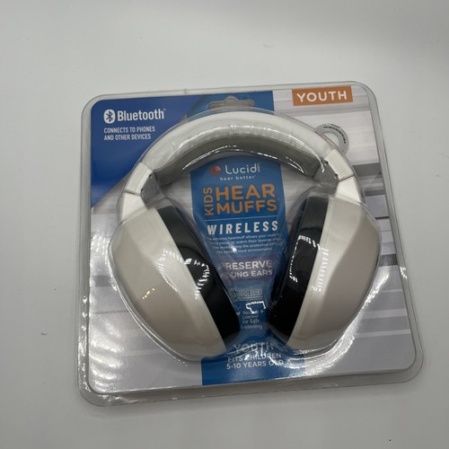 Lucid Audio Kids HearMuffs | White, Youth 5-10 Years Old, Wireless, Bluetooth - Afbeelding 2 van 3