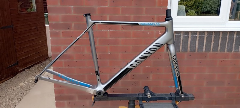 Canyon Endurance CF 9 Di2 Medium Carbon Frameset Silver/Black/Blue Rim Brake