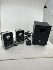 Logitech LS21 Computer Speakers  Subwoofer w/Volume Contrl Silver/Black Tested