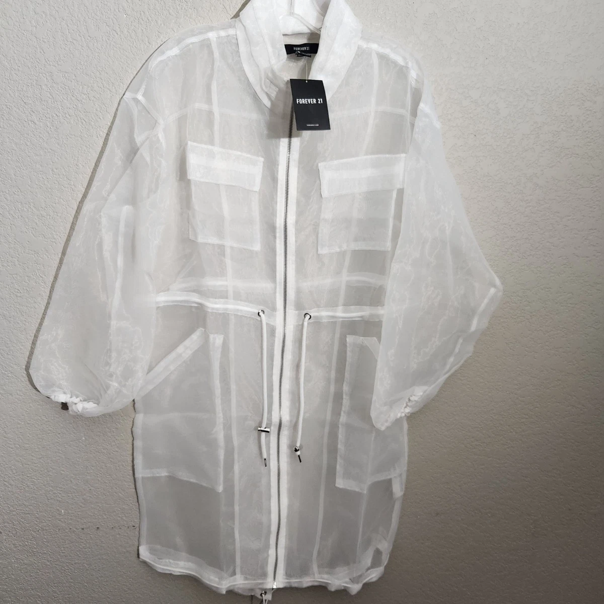 FOREVER 21 White Coats, Jackets & Vests Polyester Outer Shell for 