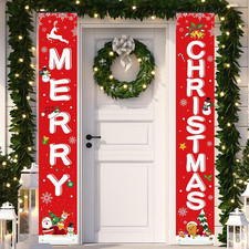 Christmas Banners Porch Door Decorations Christmas Hanging Front Porch Signs Ban