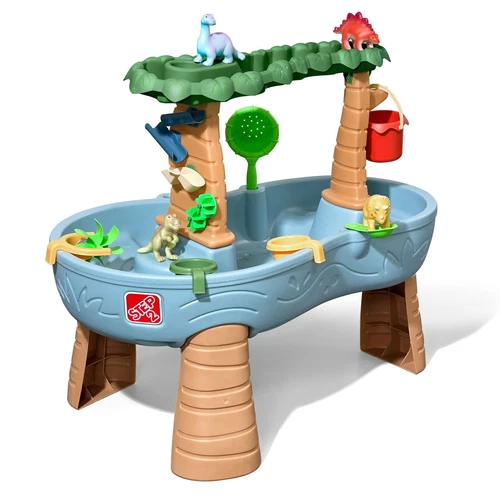 US Dino Showers Multi-color Plastic Water Table for Toddlers w/13-Piece Playset - Picture 2 of 13