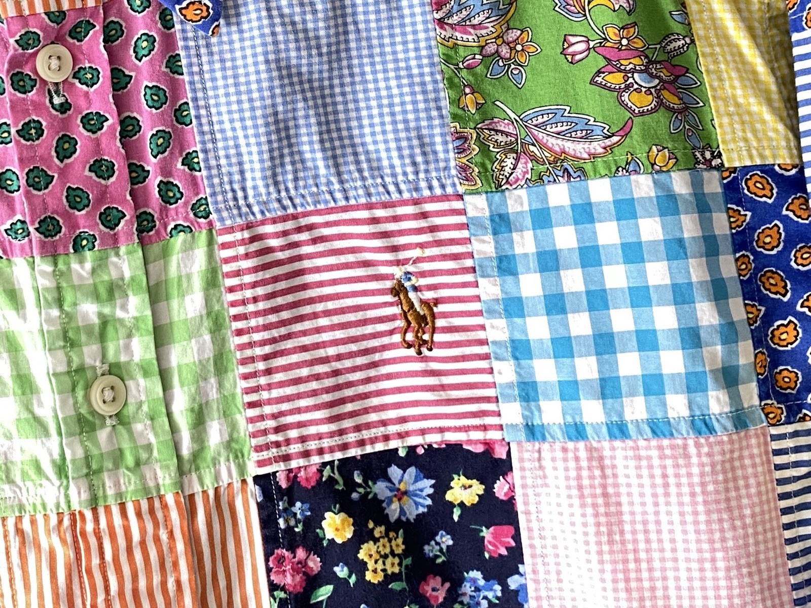 RALPH LAUREN MIX PATTERN PATCHWORK COTTON SHIRT 1… - image 5