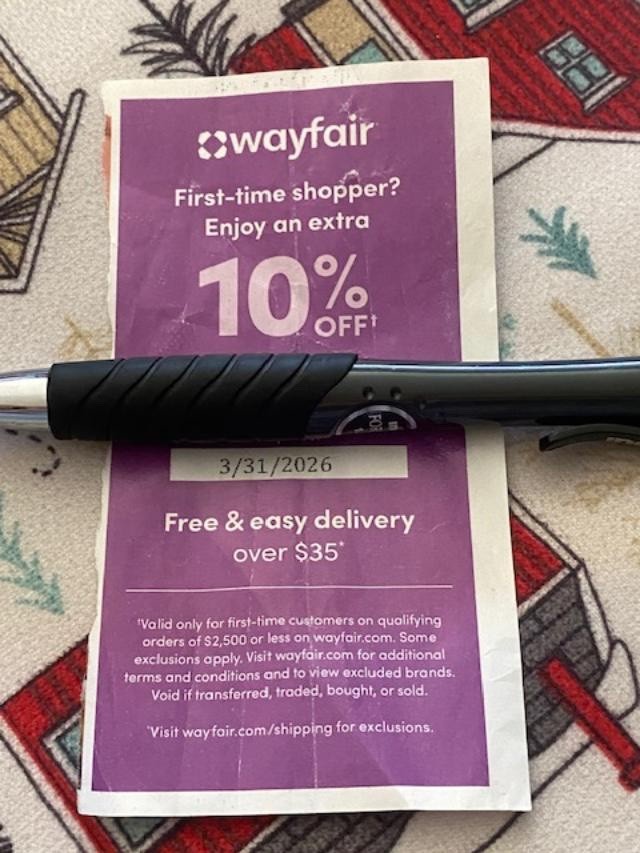 Wayfair 10% Off Coupon first time shoppers Expires 3/31/2026 , 4/30/2026