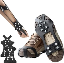 Universal Non-Slip Gripper Spikes, Upgraded 10-Claw Anti-Slip Shoe Spikes, Rubbe