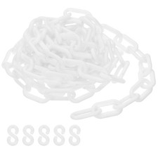 White Plastic Chain 10 ft 6mm Safety Barrier Chain