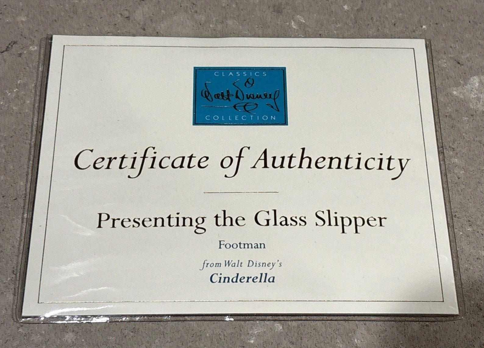 WDCC Cinderella “Presenting The Glass Slipper” Footman 50th Anniversary COA