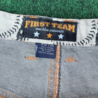 Y2K Raw Blue First Team Baseball Club Embroidered Patches Shorts Jorts Sz 42 — photo 5