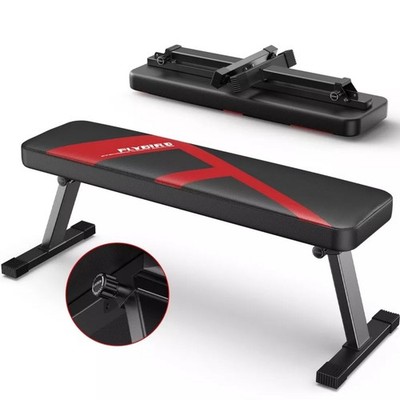 FLYBIRD Foldable Flat Weight Bench for Home Gym, 600 lbs Capacity w Dual Locking