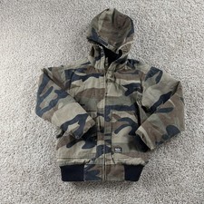 Walls Jacket Kids 8-10 Camo Hooded Canvas Bomber Kidz Grow System Hunting