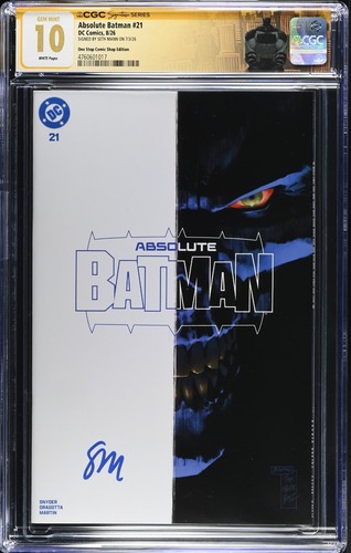Absolute Batman #21 CARDSTOCK EX VARIANT CGC SS 10 GEM MINT signed Seth Mann