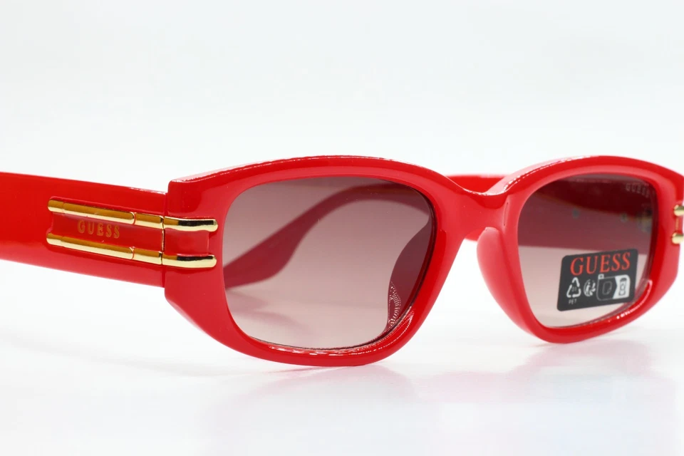 Gafas de sol de lujo de diseñador Guess GO00071 66F rojo dorado acetato degradado 53-21-150 Foto 3 de 4
