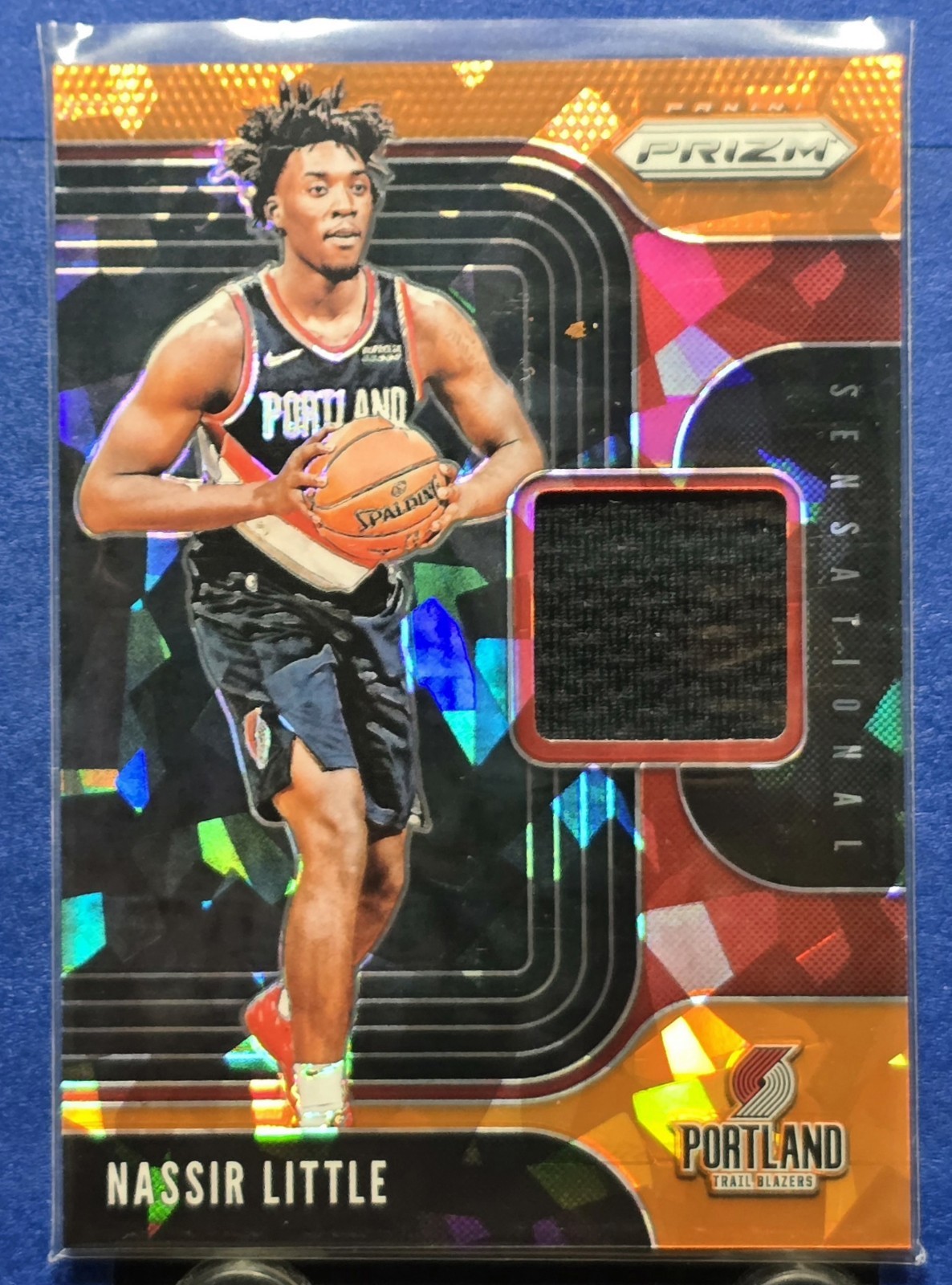 Nassir Little 2019-20 Panini Prizm Sensational Swatches Orange Ice SP