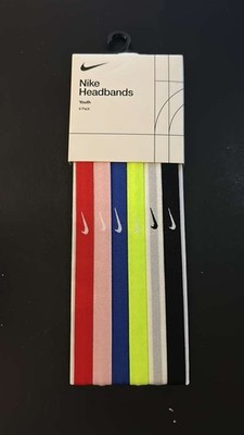 Nike Headbands Multi Color Headbands 6 Pack Skinny Non-Slip Swoosh Logo Unisex