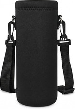 Neoprene Water Bottle Carrier Bag with Adjustable Shoulder Strap,Insulated Water