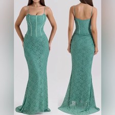 NEW House of CB Antonina Mermaid Feld Spar Green Gown Sz M