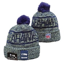 Authentic New Era Seattle Seahawks NFL Fleece Lined Knit Beanie Cap sideline