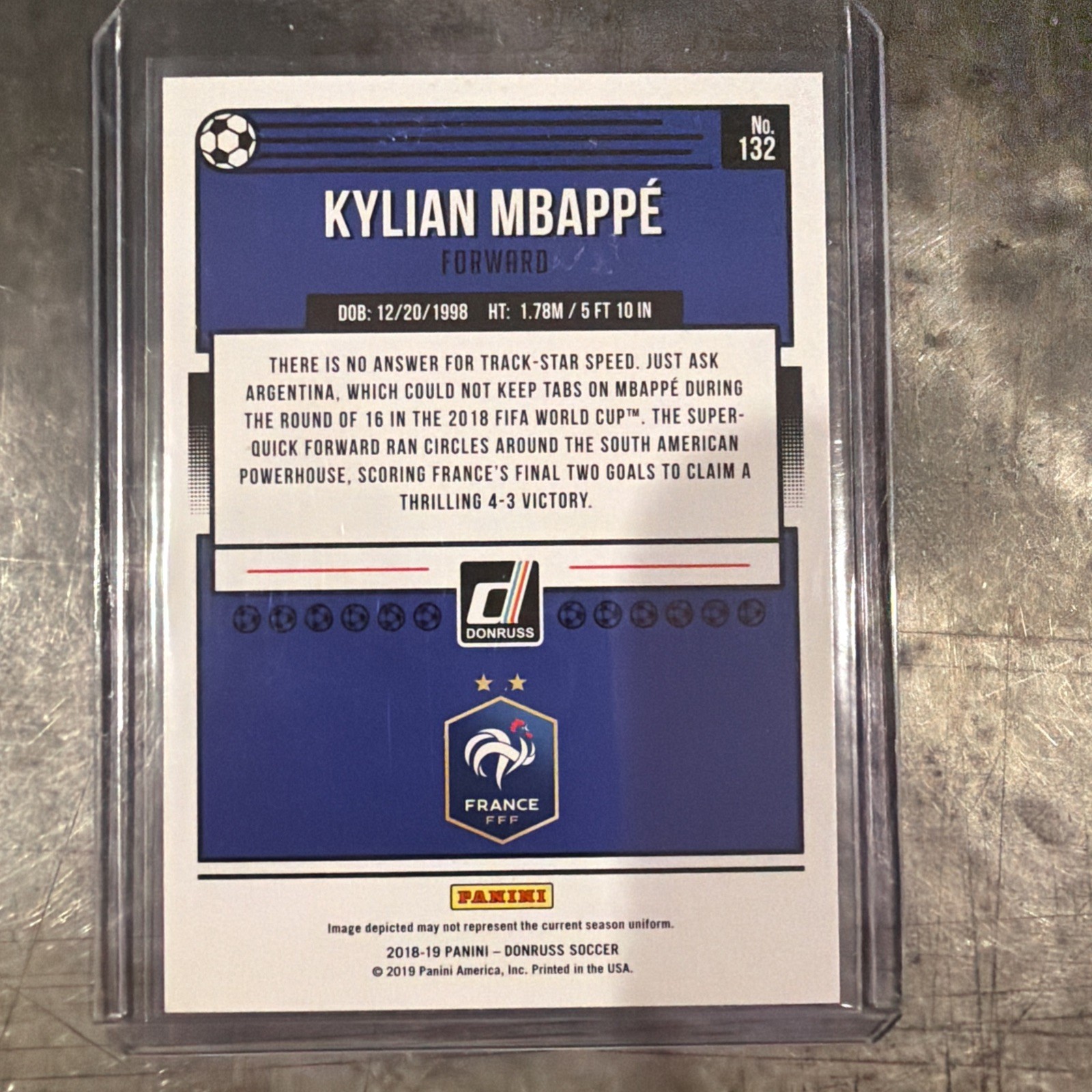 2018-19 Panini Donruss Kylian Mbappe #132 Rookie RC view 6