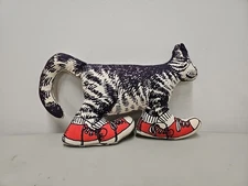 B Kliban Cat Plush Pillow Red Sneakers  Silhouette Workman Publishing