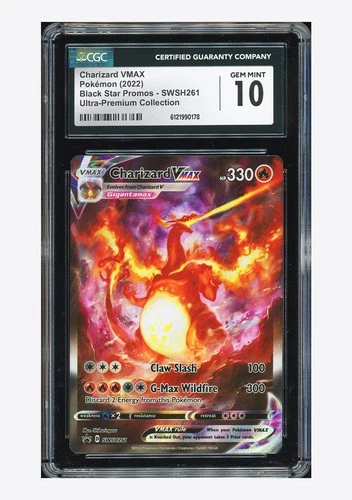 Pokemon CGC 10 GEM MINT Charizard VMAX Promo 2022 SWSH261 Premium Box English