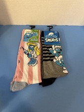 Smurfs  Smurfette Crew Socks 2 Pair US Shoe Size 7-12