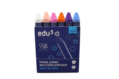 edu³ PRIME Jumbo Wachsmalkreide Plus, 6er Set