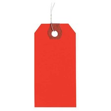 1-5/8" X 3-1/4" Fluorescent Red Paper Wire Tag, Pk1000, 1Gyy9