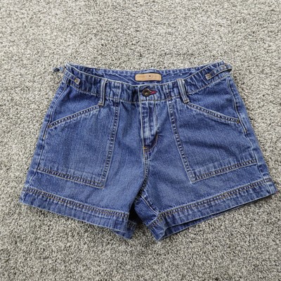 VTG Tommy Hilfiger Shorts Womens 7 Dark Blue Denim Jean Jorts Mini Micro Y2K 00s