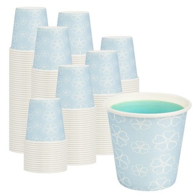 METAPRINT 100 Pack 3 oz Bathroom Cups, Disposable Paper Cups with Rolled Rim,...