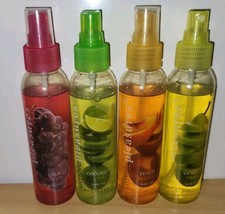 Simple Pleasures Lot Of 4 Fruity Scents Body Mist 4.1 Oz Ea. Cherry Vanilla Pear