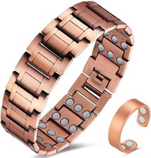3X Copper Bracelet for Men Triple Ultra Strength Magnets Pure Copper Magnetic Br