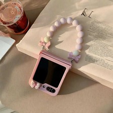 Cute Bow Chain Bracelet Hinge Case for Samsung Galaxy Z Flip 3 4 5 6 7 - Stylish