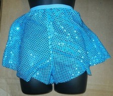 Wolff Fording Foil Sequin Tap Shorts Turquoise Child Size Dance New
