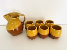 Puglia ceramica popolare Italia Meridionale set da vino brocca + bicchieri